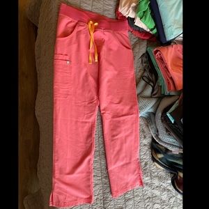 Figs Neon pink kade scrub pants